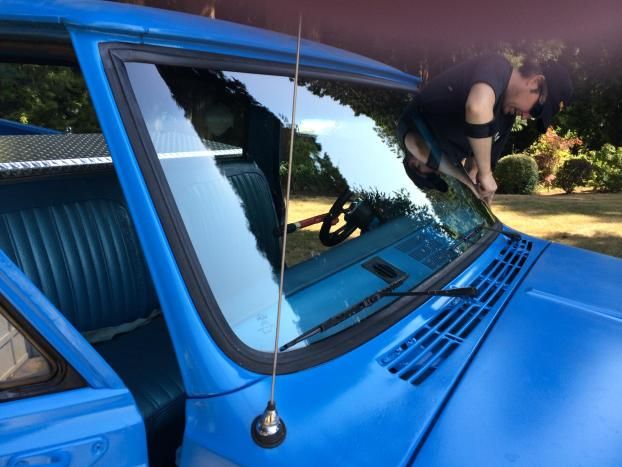 A recent auto glass repair shop job in the  area